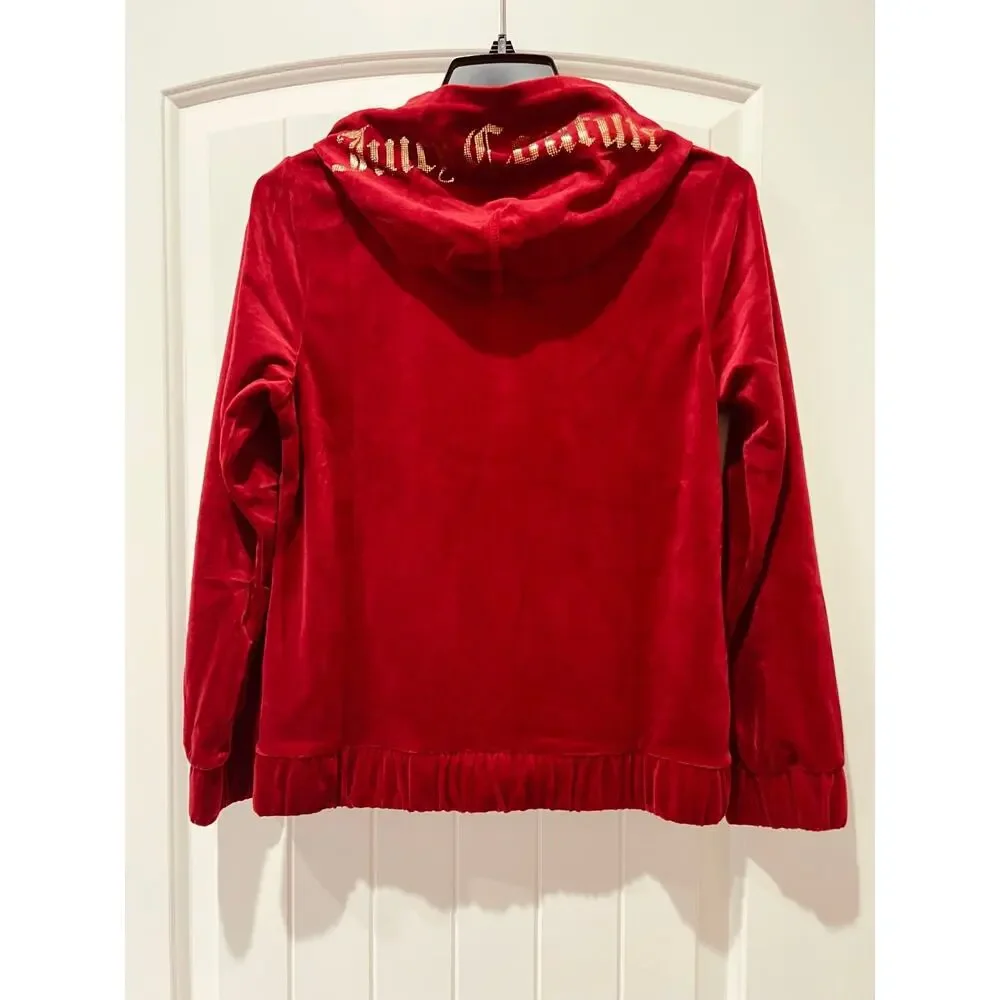 NWT❤️JUICY COUTURE Girl's Foil Print Velour Zip Up Hoodie and legging sets szXL